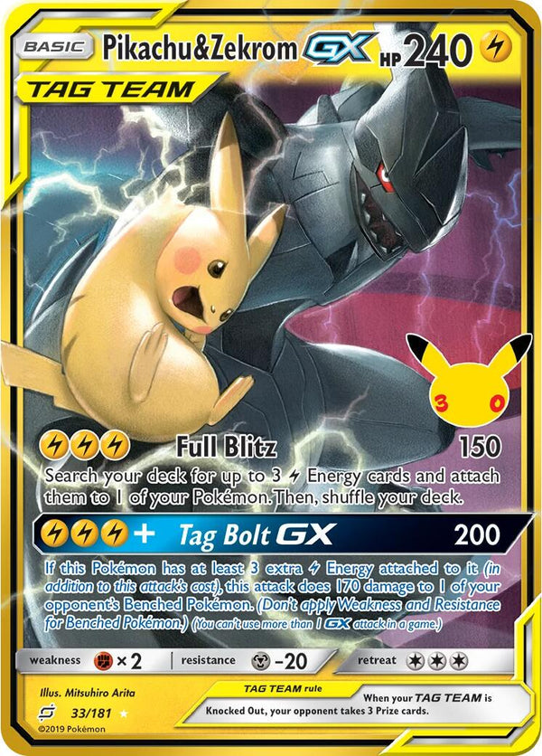 Pikachu & Zekrom GX #33 Pokemon 30th Celebration