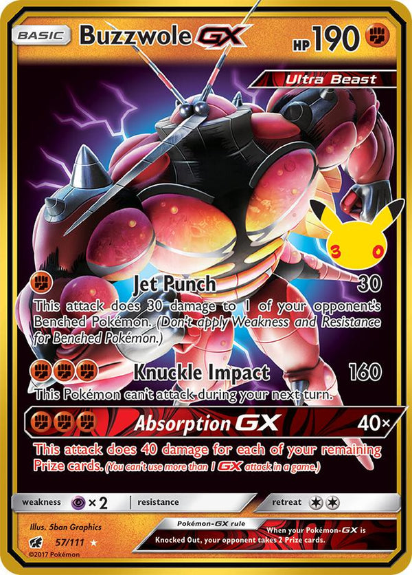 Buzzwole GX #57 Pokemon 30th Celebration