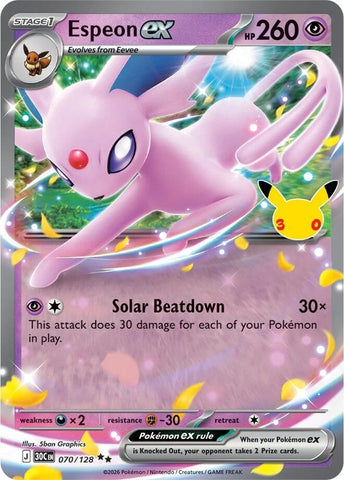 Espeon ex #70 Pokemon 30th Celebration