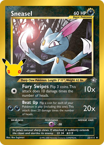 Sneasel #25 Pokemon 30th Celebration