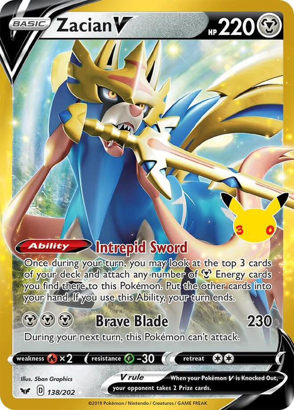 Zacian V #138 Pokemon 30th Celebration