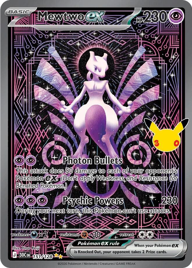 Mewtwo Ex #151 Pokemon 30th Celebration