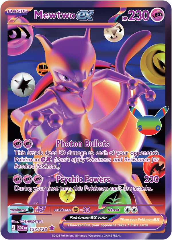 Mewtwo ex #157 Pokemon 30th Celebration