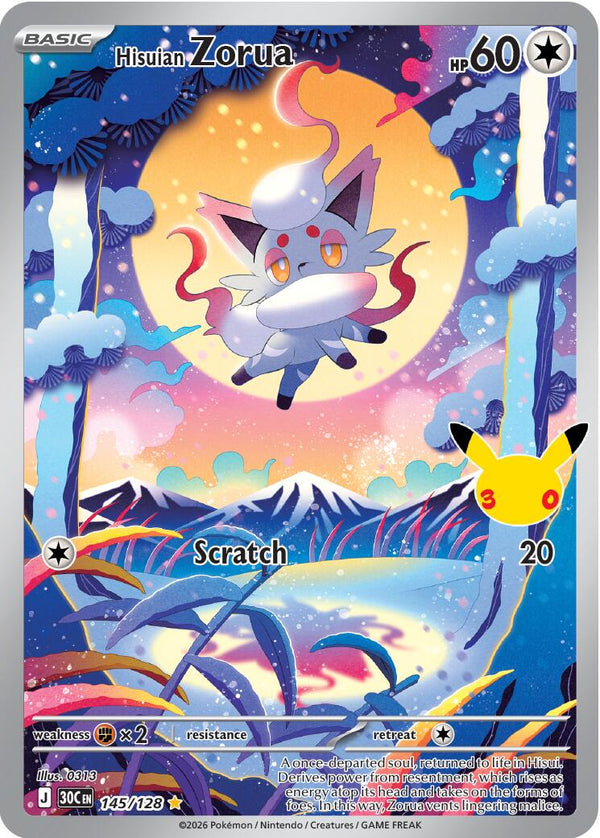 Hisuian Zorua #145 Pokemon 30th Celebration