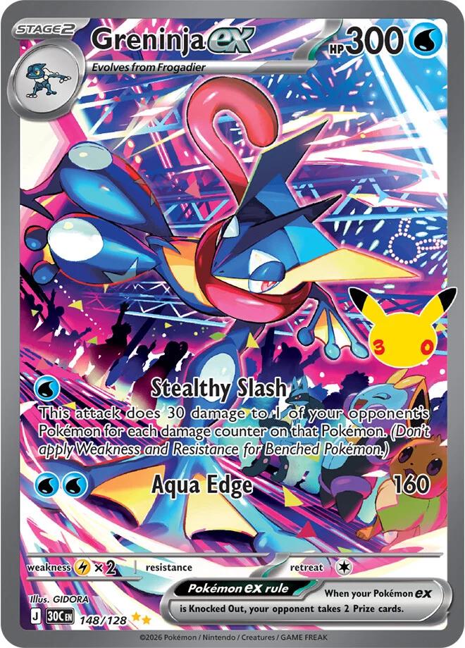 Greninja ex #148 Pokemon 30th Celebration