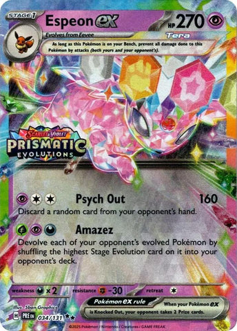 Espeon Ex - 034/131 (Prismatic Evolutions Stamp)