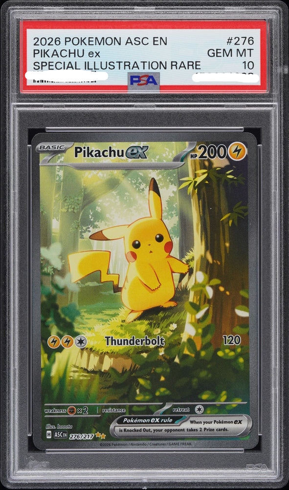 2026 POKEMON ASC EN-ASCENDED HEROES 276 PIKACHU EX SPECIAL ILLUSTRATION RARE PSA 10