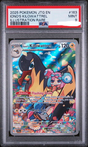 2025 POKEMON JTG EN-JOURNEY TOGETHER 163 IONO'S KILOWATTREL ILLUSTRATION RARE PSA 9