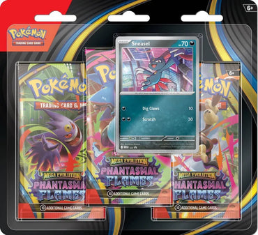 Mega Evolution - Phantasmal Flames 3-Pack Blister (Sneasel) or (Weavile)(Pre-Order)
