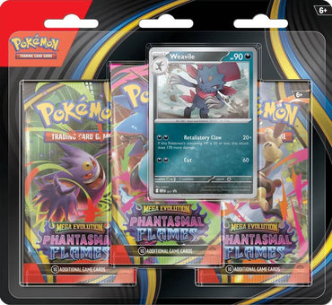 Mega Evolution - Phantasmal Flames 3-Pack Blister (Sneasel) or (Weavile)(Pre-Order)