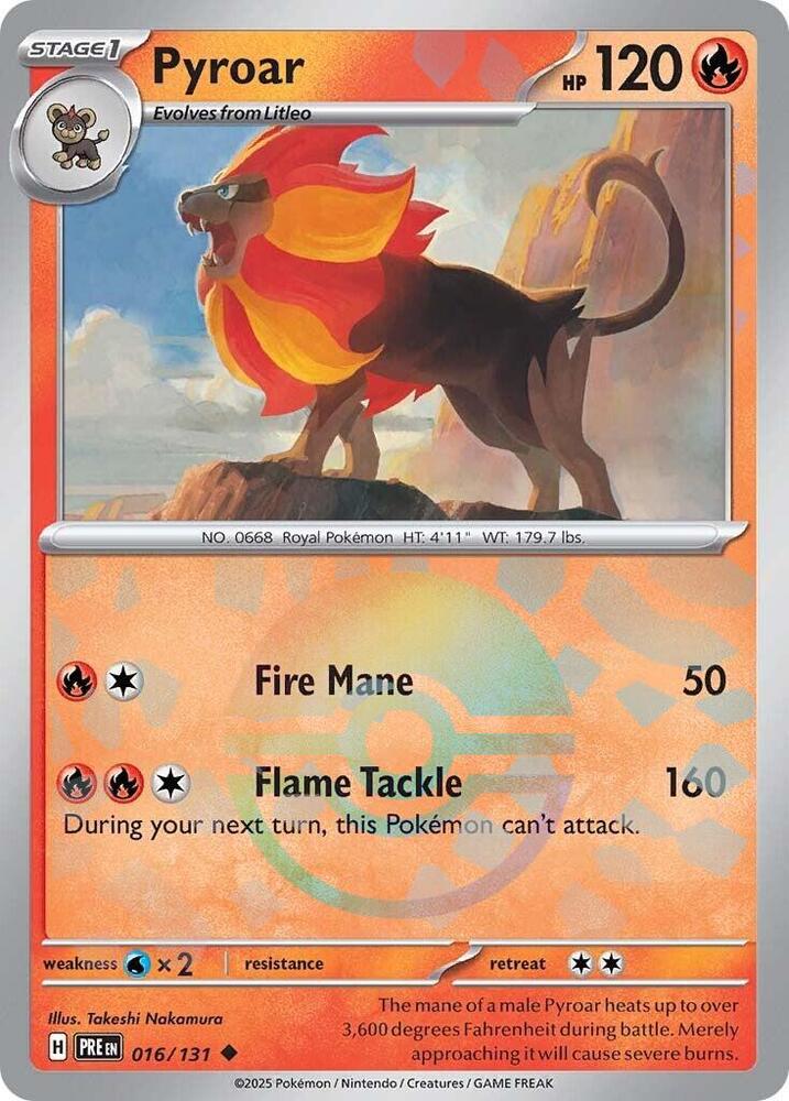 Pyroar (016/131) (Poke Ball Pattern) [Scarlet & Violet: Prismatic Evolutions]