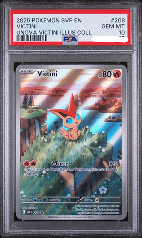 2025 POKEMON SVP EN-SV BLACK STAR PROMO 208 VICTINI UNOVA VICTINI ILLUSTRATION COLLECTION PSA 10