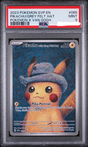 2023 POKEMON SVP EN-SV BLACK STAR PROMO 085 PIKACHU WITH GREY FELT HAT POKEMON X VAN GOGH