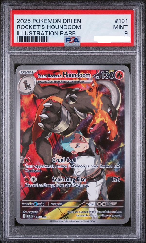 2025 POKEMON DRI EN-DESTINED RIVALS 191 TEAM ROCKET'S HOUNDOOM ILLUSTRATION RARE