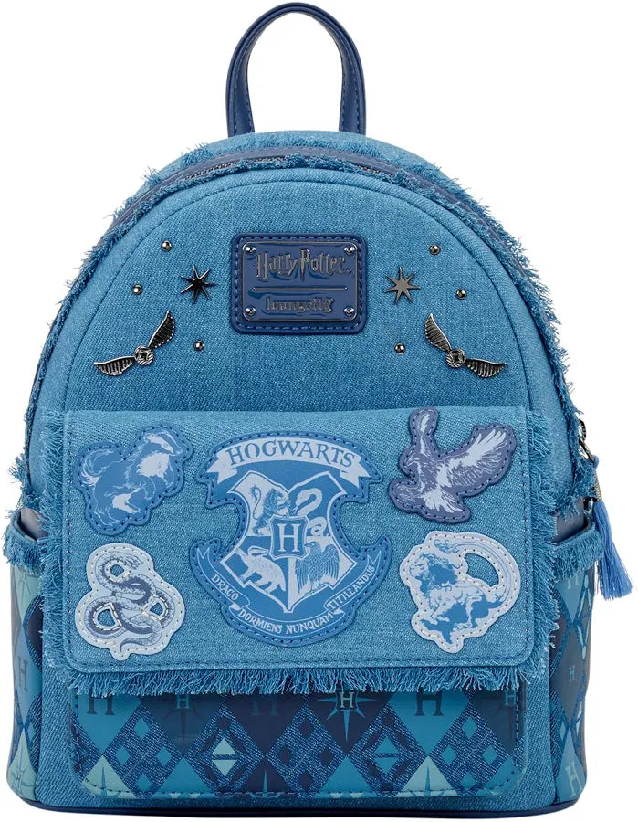 Loungefly Harry Potter Hogwarts Denim Mini Backpack