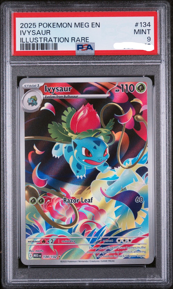 2025 POKEMON MEG EN-MEGA EVOLUTION 134 IVYSAUR ILLUSTRATION RARE PSA 9