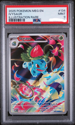 2025 POKEMON MEG EN-MEGA EVOLUTION 134 IVYSAUR ILLUSTRATION RARE PSA 9
